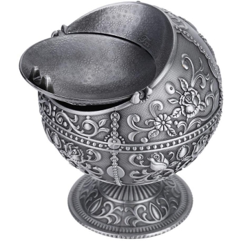 Okrągła popielniczka metalowa w stylu vintage [13220000452]